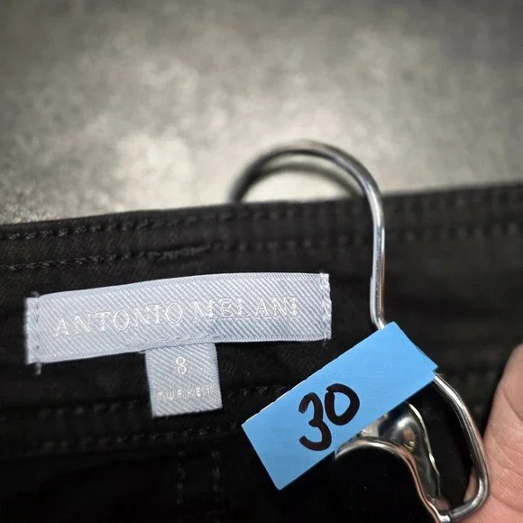 Antonio Melani Alexandra Twill High Rise Wide Leg Raw Hem Cropped Chino Pant 8 - Picture 10 of 11